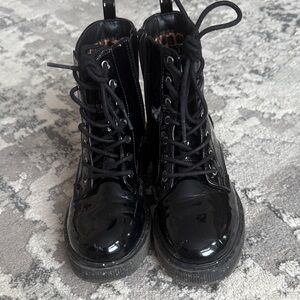 Black Lace-Up kids Boots